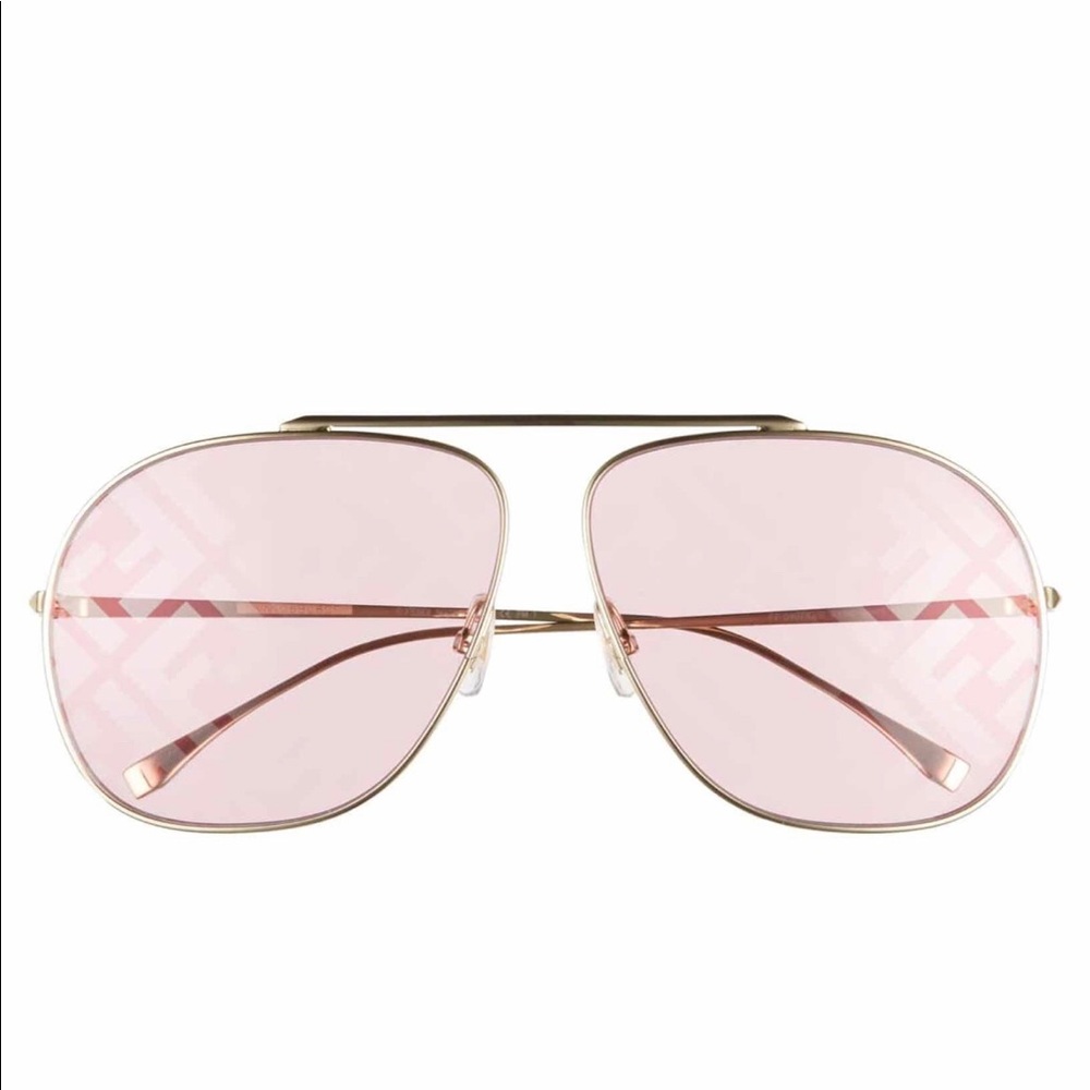 Fendi 64mm Oversize Lenticular Aviator Sunglasses - Picture 3 of 10